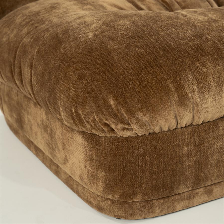 Fauteuil Nook geel polyester, detail van het materiaal