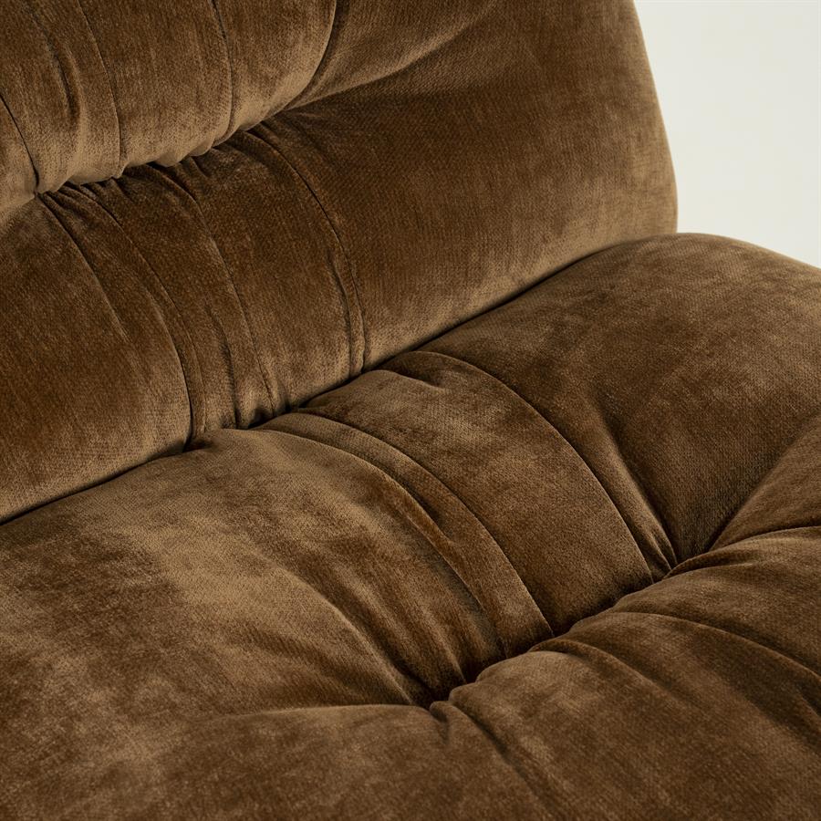 Fauteuil Nook geel polyester, detail van het materiaal