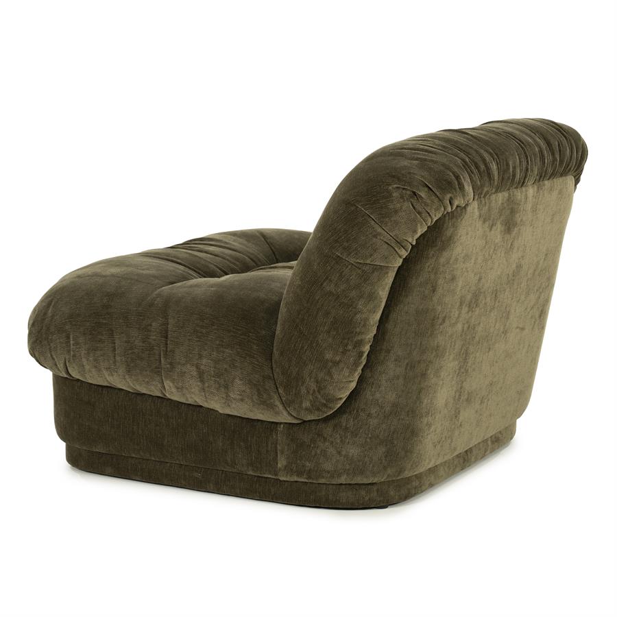 Fauteuil Nook groen polyester, schuin achteraanzicht op witte achtergrond