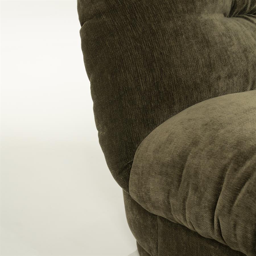 Fauteuil Nook groen polyester, detail van het materiaal