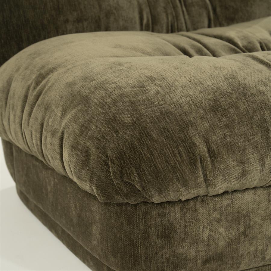 Fauteuil Nook groen polyester, detail van het materiaal