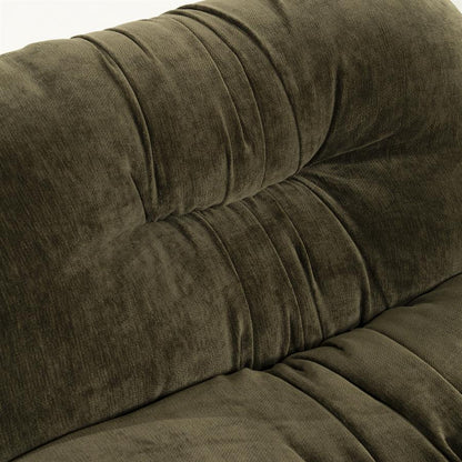 Fauteuil Nook groen polyester, detail van het materiaal