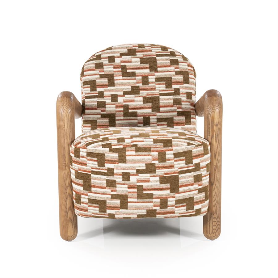 Fauteuil Retrova diverse kleuren stof, vooraanzicht op witte achtergrond