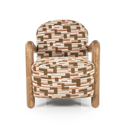 Fauteuil Retrova diverse kleuren stof, vooraanzicht op witte achtergrond