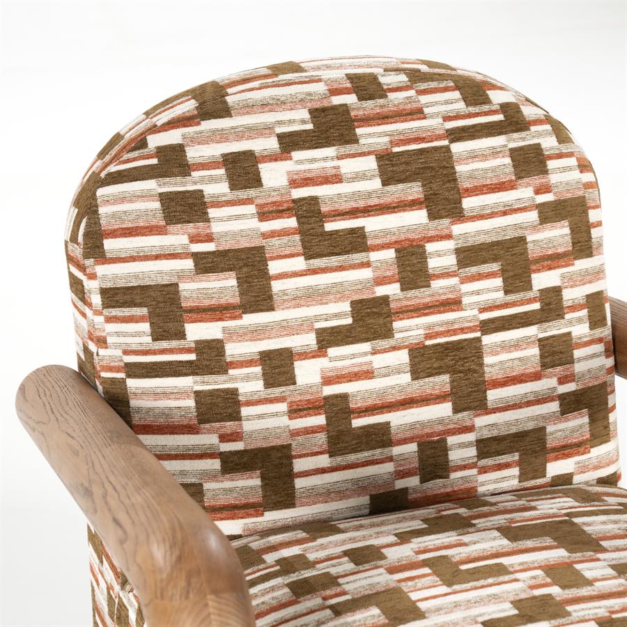 Fauteuil Retrova diverse kleuren stof, detail van het materiaal