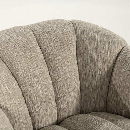 Fauteuil Sogno taupe polyester, detail van het materiaal