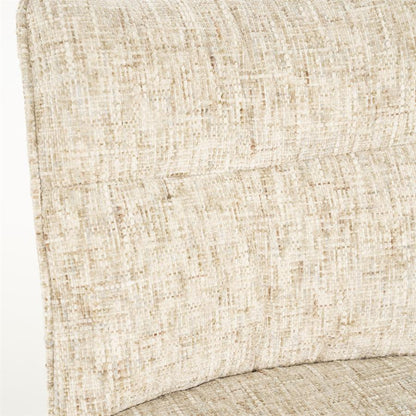 Eetkamerstoel Ferre beige stof, detail van het materiaal