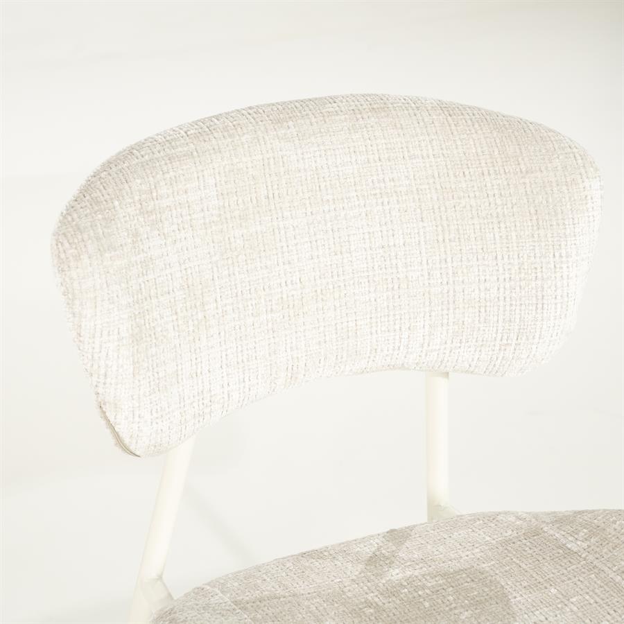 Eetkamerstoel Dare beige stof, detail van het materiaal