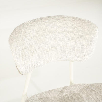 Eetkamerstoel Dare beige stof, detail van het materiaal