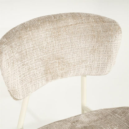 Eetkamerstoel Dare taupe stof, detail van het materiaal