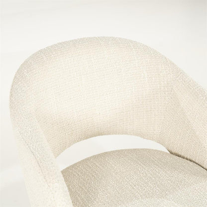 Eetkamerstoel Story beige stof, detail van het materiaal