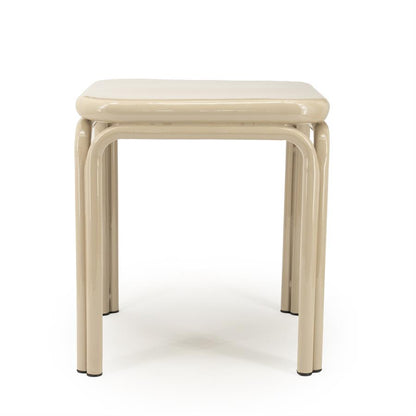 Bijzettafel Zilo beige ijzer, vooraanzicht op witte achtergrond