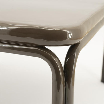 Salontafel Zilo bruin metaal, detail van het materiaal