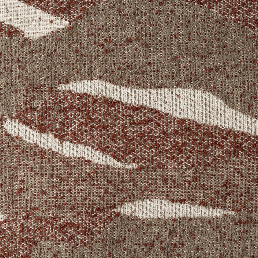 Poef Rytm rood stof klein, detail van het materiaal