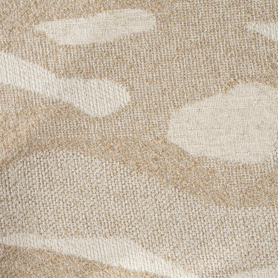 Poef Rytm beige stof groot, detail van het materiaal