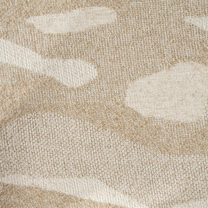 Poef Rytm beige stof groot, detail van het materiaal