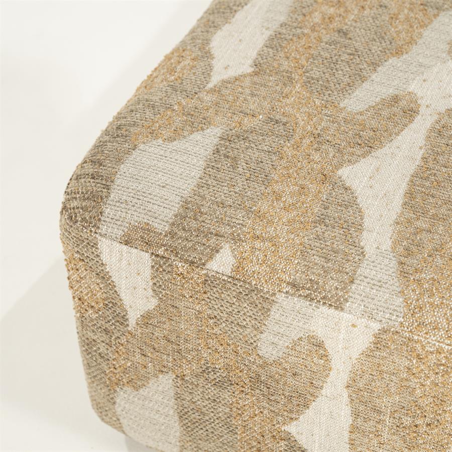 Poef Rytm taupe stof groot, detail van het materiaal