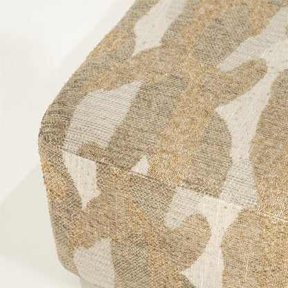 Poef Rytm taupe stof groot, detail van het materiaal