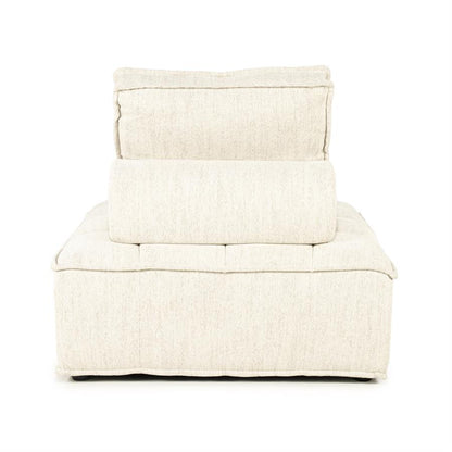 Fauteuil Hive beige stof, achteraanzicht op witte achtergrond