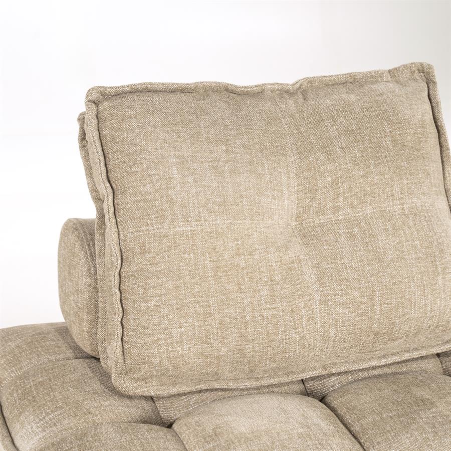 Fauteuil Hive taupe stof, detail van het materiaal