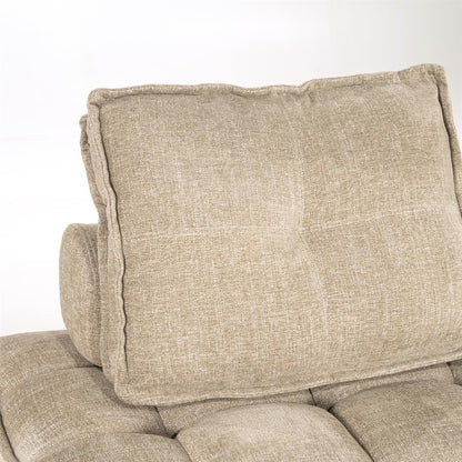 Fauteuil Hive taupe stof, detail van het materiaal