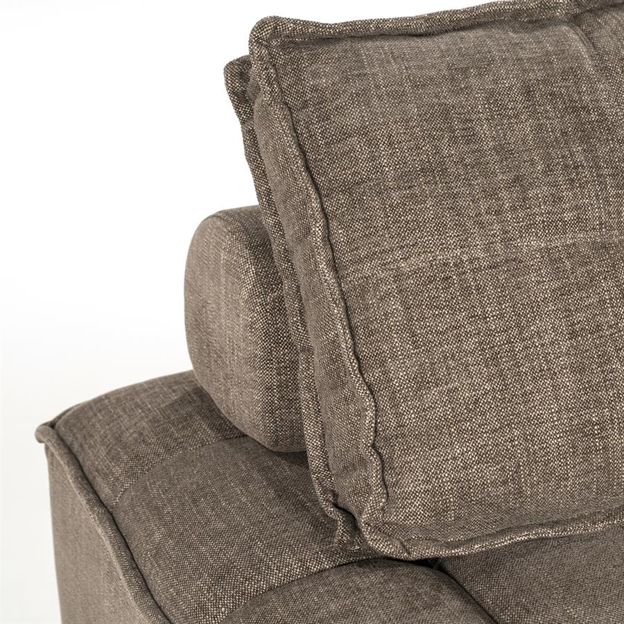 Fauteuil Hive bruin stof, detail van het materiaal
