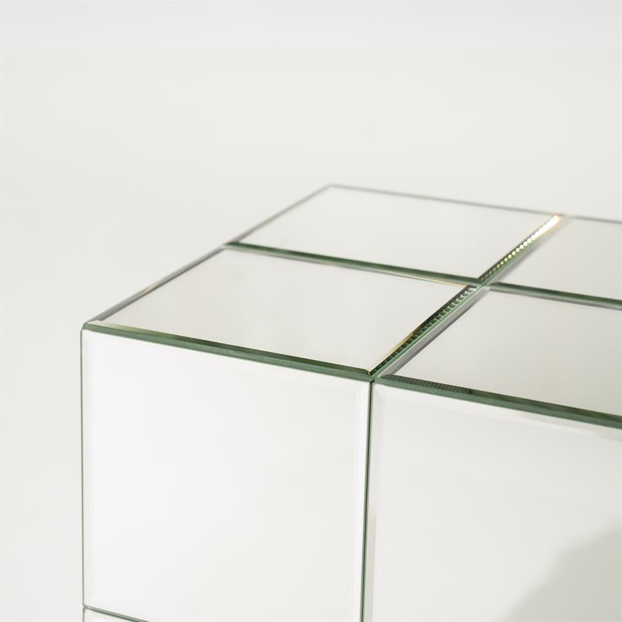 Bijzettafel Flectron zilver hout, detail van het materiaal