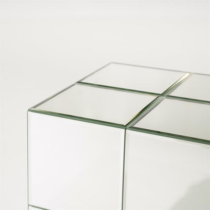 Bijzettafel Flectron zilver hout, detail van het materiaal