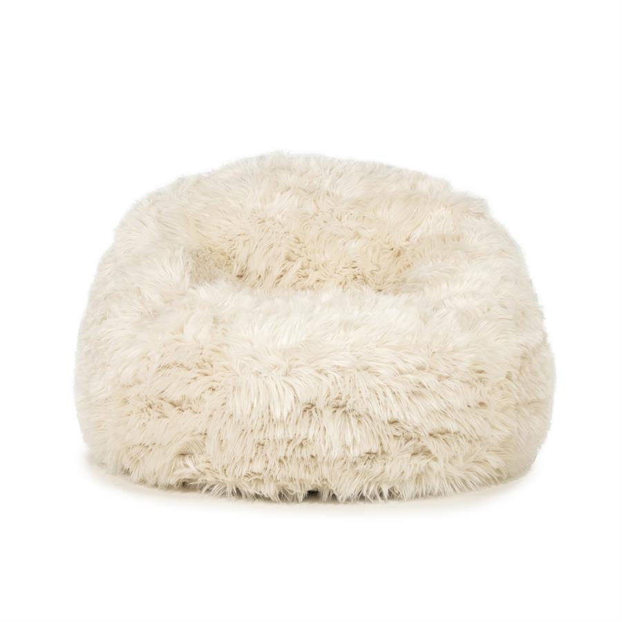Fauteuil Snuzzle beige stof, vooraanzicht op witte achtergrond