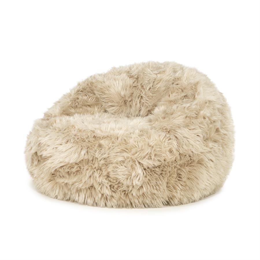 Fauteuil Snuzzle taupe stof, vooraanzicht op witte achtergrond
