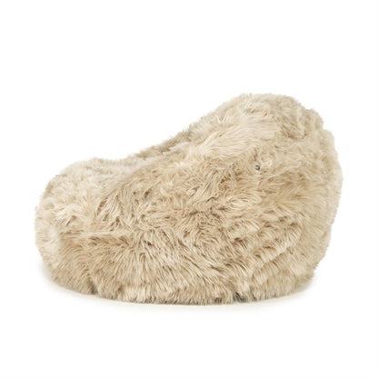 Fauteuil Snuzzle taupe stof, zijaanzicht op witte achtergrond