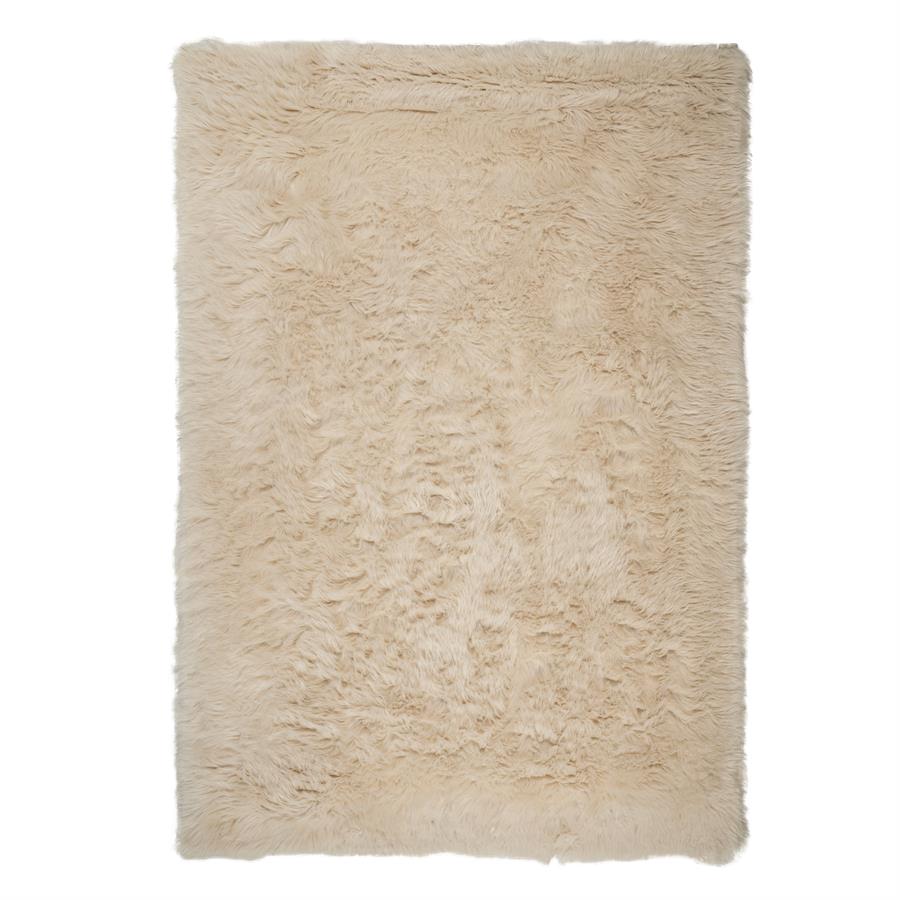 Vloerkleed Laska | Beige Polyester & katoen — Vooraanzicht - witfoto