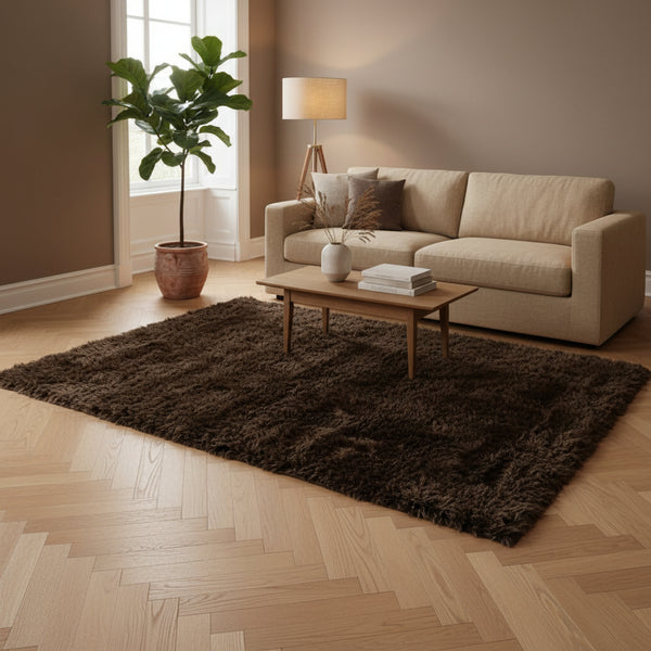 Vloerkleed Laska | Bruin Polyester & katoen