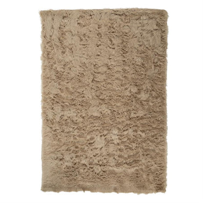 Vloerkleed Laska | Taupe Polyester & katoen — Vooraanzicht - witfoto