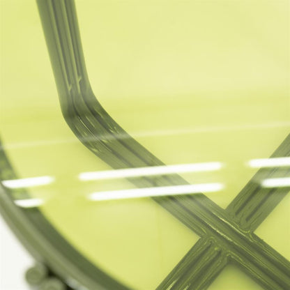 Bijzettafel Groovy groen ijzer, detail van het materiaal