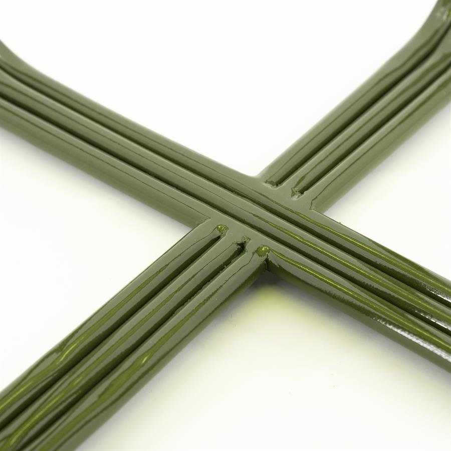 Bijzettafel Groovy groen ijzer, detail van het materiaal