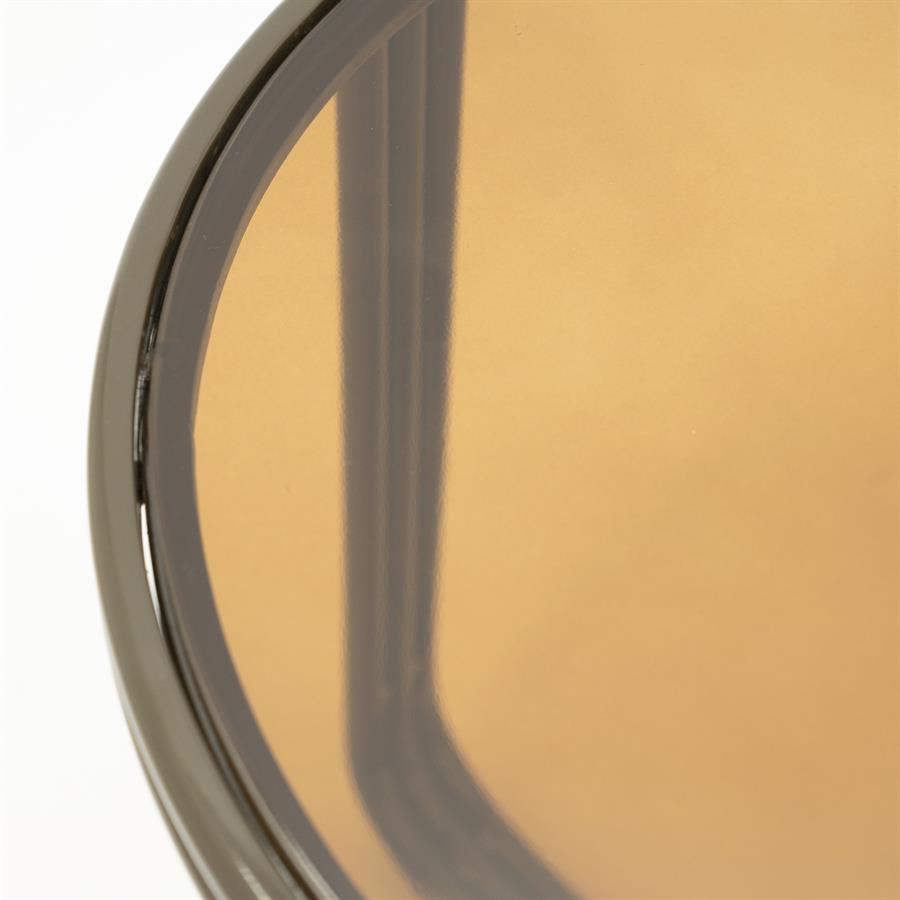 Bijzettafel Groovy bruin ijzer, detail van het materiaal