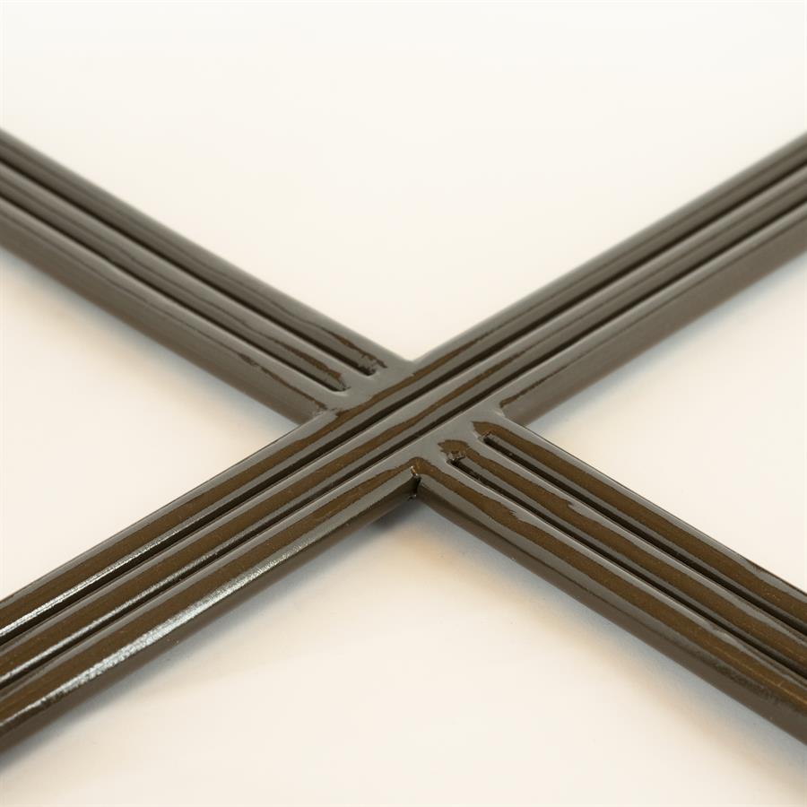Salontafel Groovy bruin ijzer, detail van het materiaal