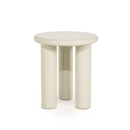 Bijzettafel Bloop beige mdf, vooraanzicht op witte achtergrond