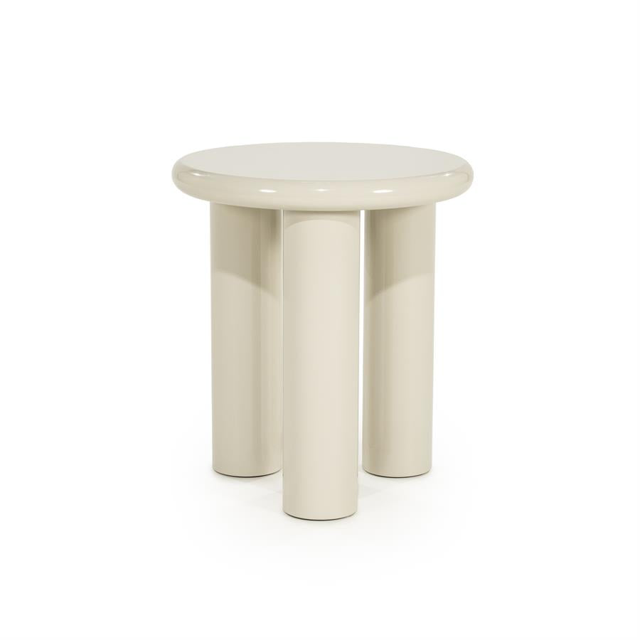 Bijzettafel Bloop beige mdf, vooraanzicht op witte achtergrond