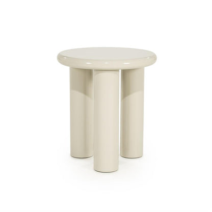 Bijzettafel Bloop beige mdf, vooraanzicht op witte achtergrond