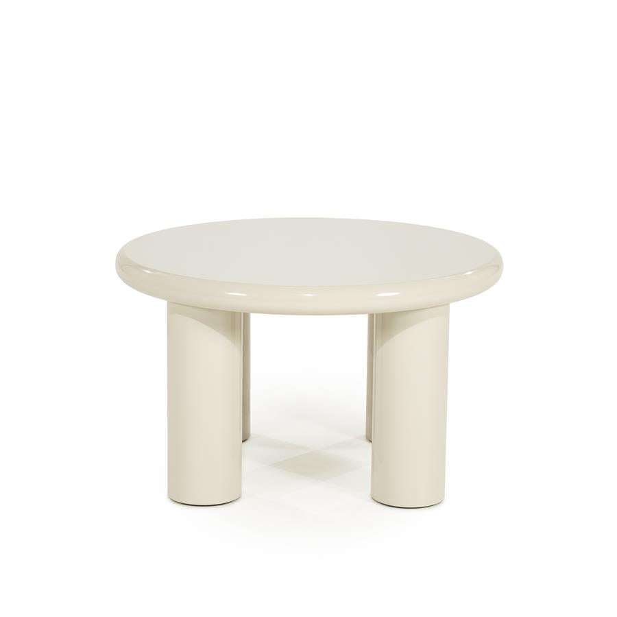 Salontafel Bloop beige mdf medium, vooraanzicht op witte achtergrond
