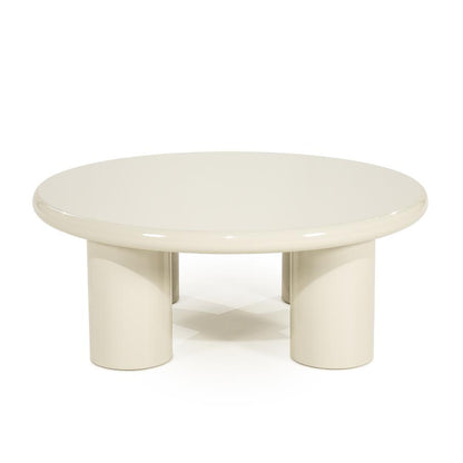 Salontafel Bloop beige mdf groot, vooraanzicht op witte achtergrond