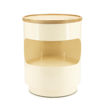 Bijzettafel Tondo beige ijzer, vooraanzicht op witte achtergrond