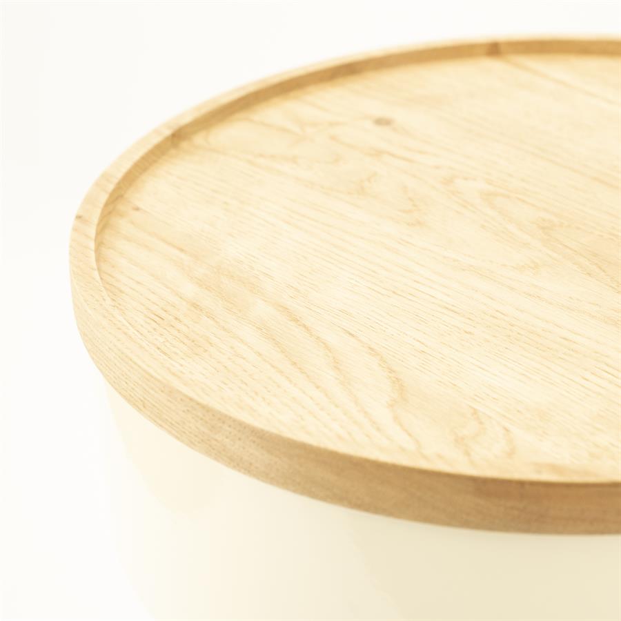 Bijzettafel Tondo beige ijzer, detail van het materiaal