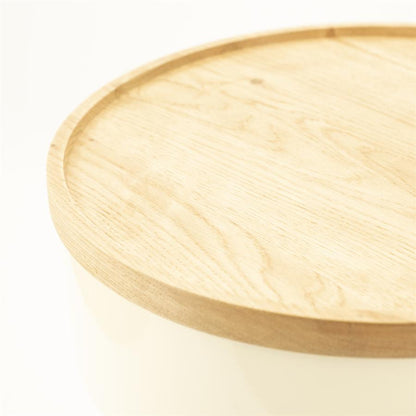 Bijzettafel Tondo beige ijzer, detail van het materiaal