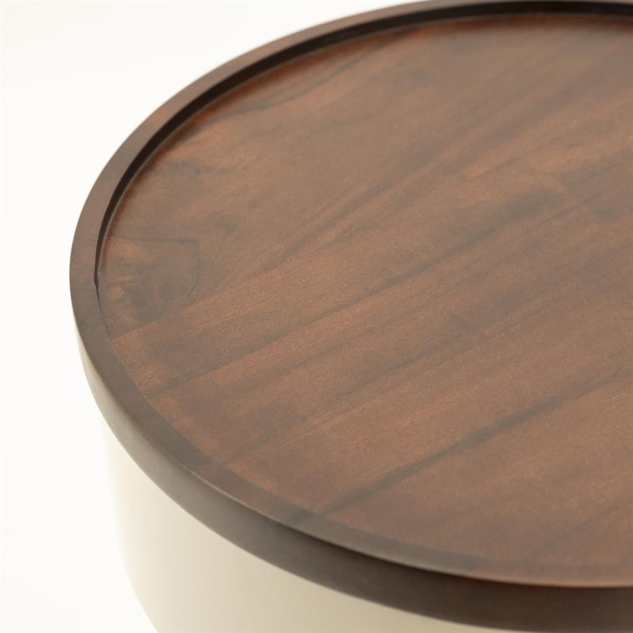 Bijzettafel Tondo taupe ijzer, detail van het materiaal