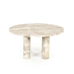 Salontafel Marmo beige marmer, vooraanzicht op witte achtergrond