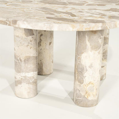 Salontafel Marmo beige marmer, detail van het materiaal