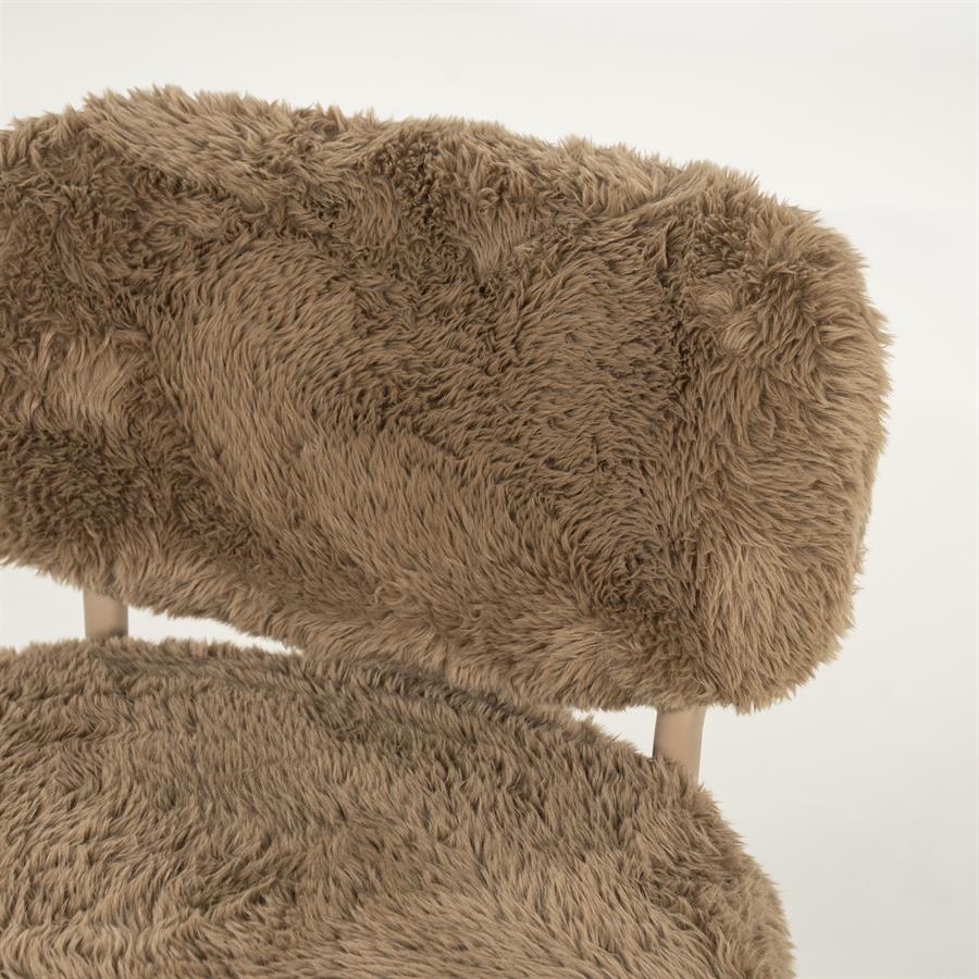 Fauteuil Furlo taupe stof, detail van het materiaal
